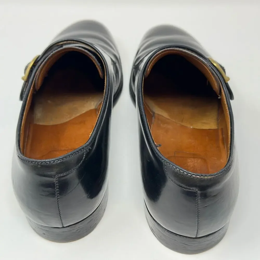 Alden 1655 Plain Toe Monk Strap Dress Shoes Mens 11 B/D Black Shell Cordovan